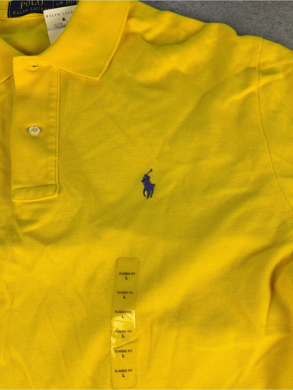 NWT yellow polo ralph lauren polo purple pony